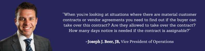 Check contracts to ensure they are transferrable