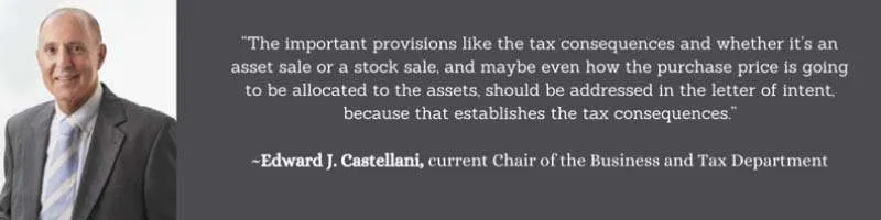 Add tax provisions to your letter of intent when buying a business
